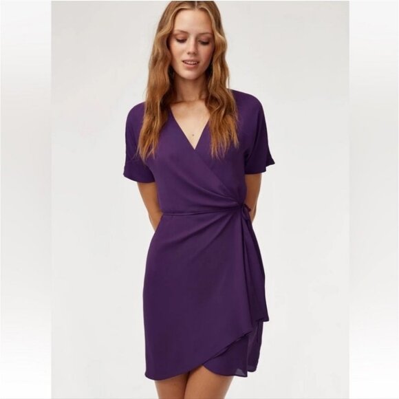 Aritzia Babaton Wallace Wrap Dress Floral Flowy XS - Picture 7 of 12